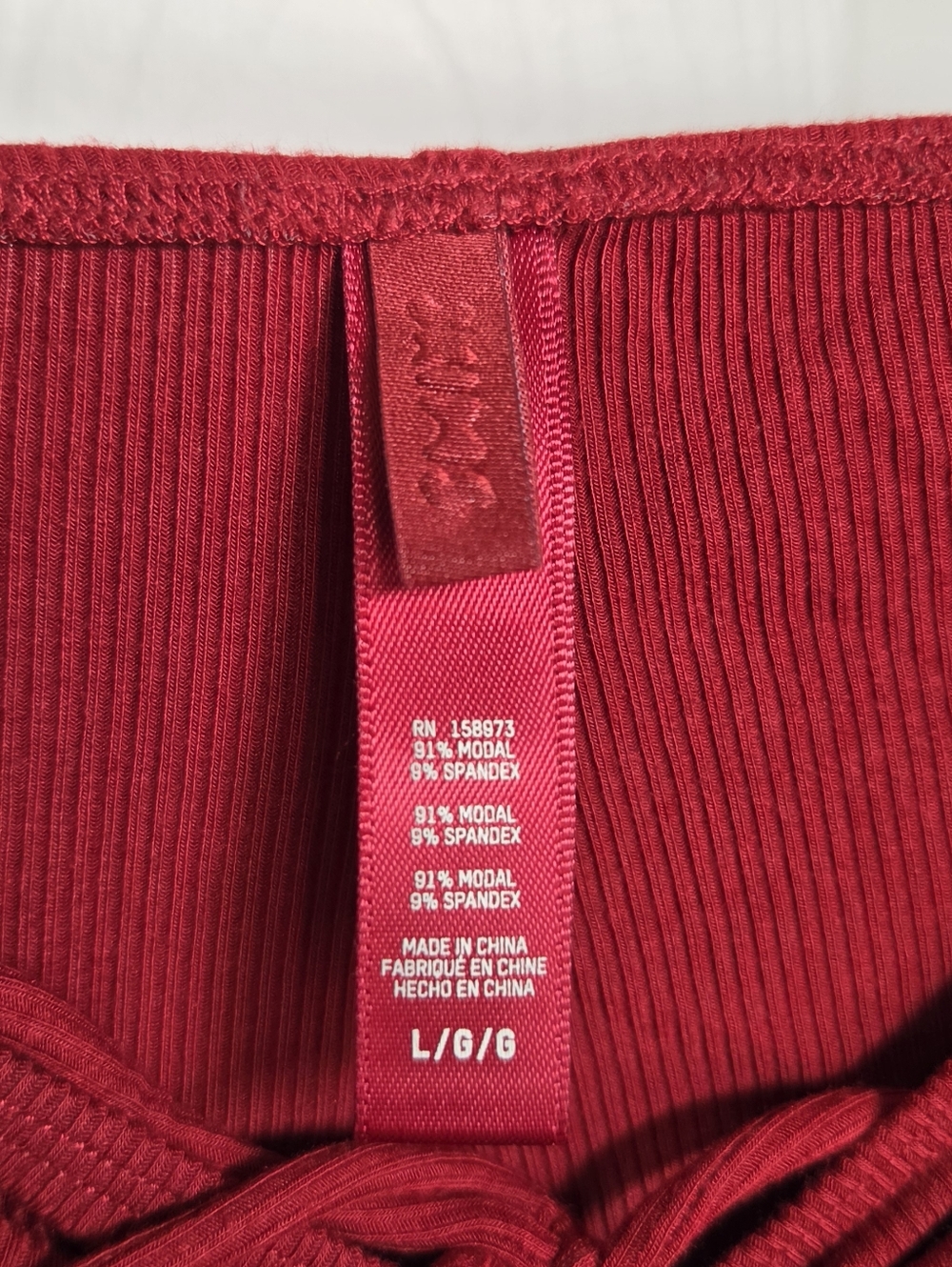 SKIMS Red Drawstring Ribbed Flare Pants - Picture 2 of 4